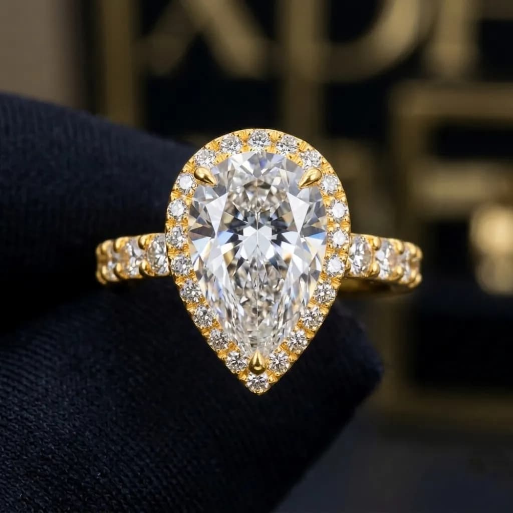 3 CT Pear Cut Diamond Ring