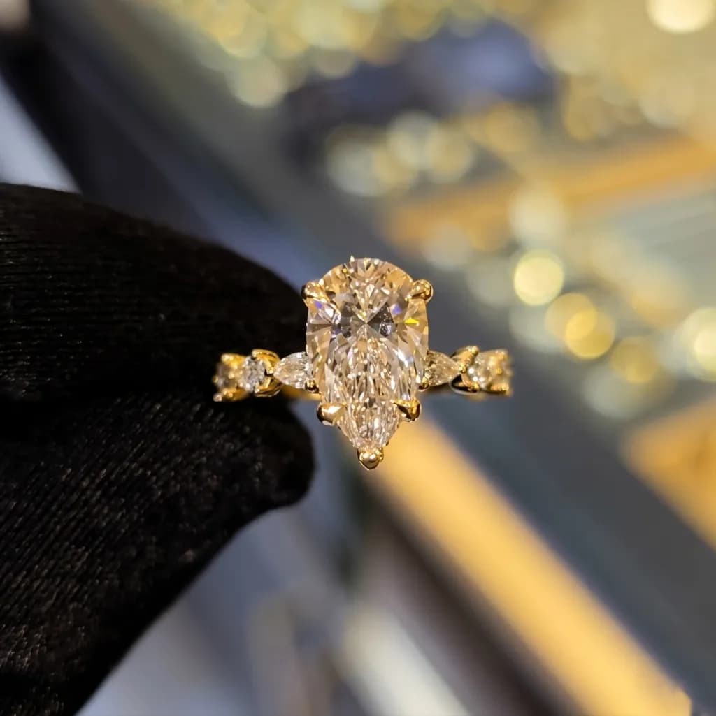 3 CT Pear Cut LabGrown Diamond ring
