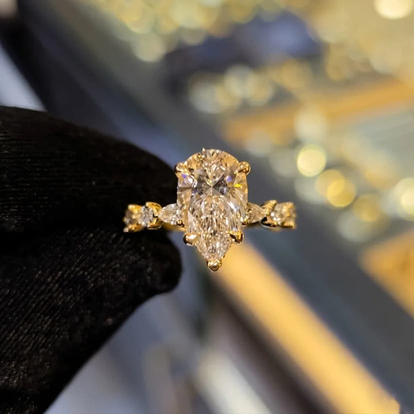 3 CT Pear Cut LabGrown Diamond ring